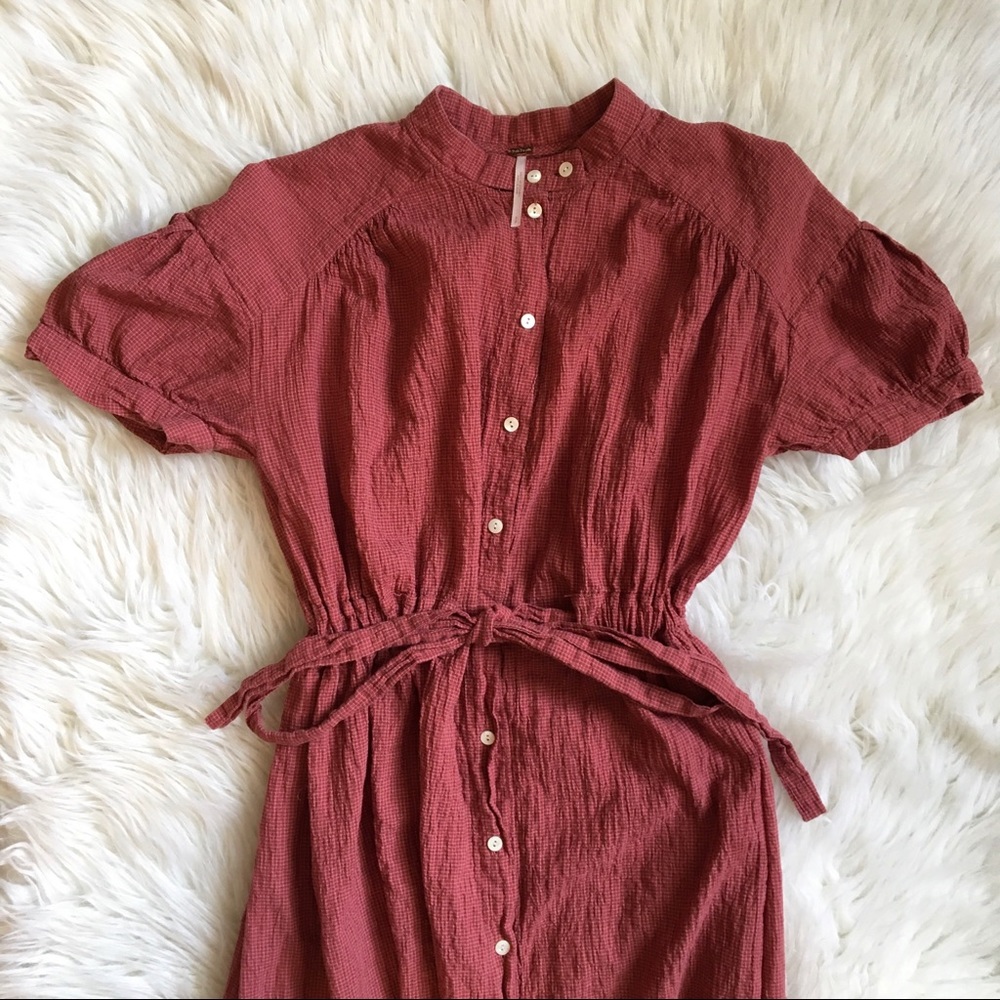 Free People red button up dress size small